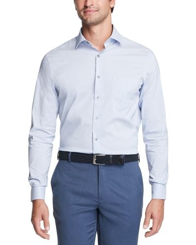 Van Heusen Stain Shield Regular Fit Stretch Dress Shirt - Blue
