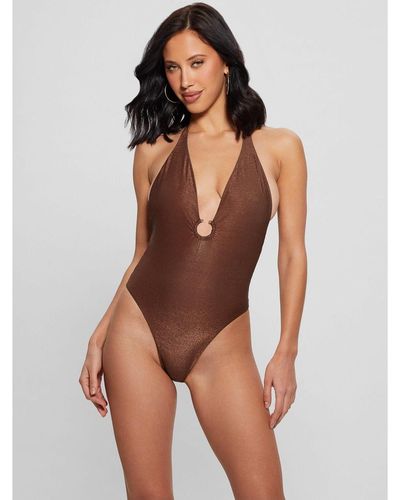 Guess Eco One-piece Swimsuit - Brown