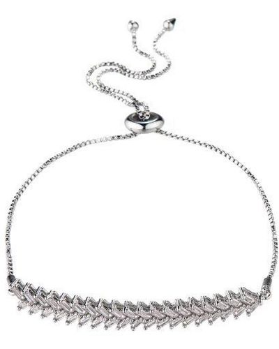 Nicole Miller Double Row Cubic Zirconia Slider Bracelet - Metallic