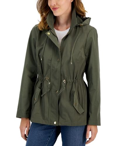 Style & Co. Petite Anorak Hooded Jacket - Green