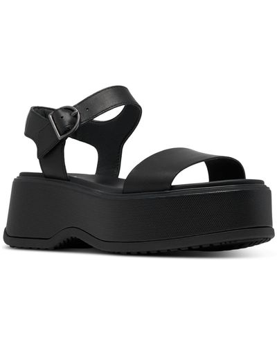 Sorel Dayspring Ankle-strap Platform Sandals - Black