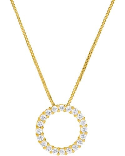 Macy's Diamond Open Circle 18" Pendant Necklace (1/2 Ct. T.w.) - Metallic