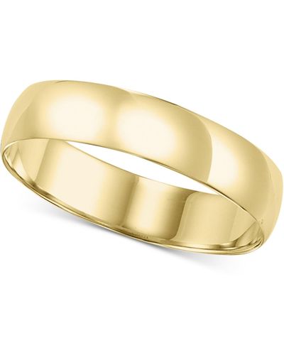 Macy's 14k Gold Ring, 5mm Comfort Fit Wedding Band - Metallic