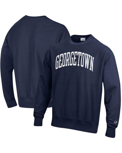 Champion Georgetown Hoyas Arch Reverse Weave Pullover Sweatshirt - Blue