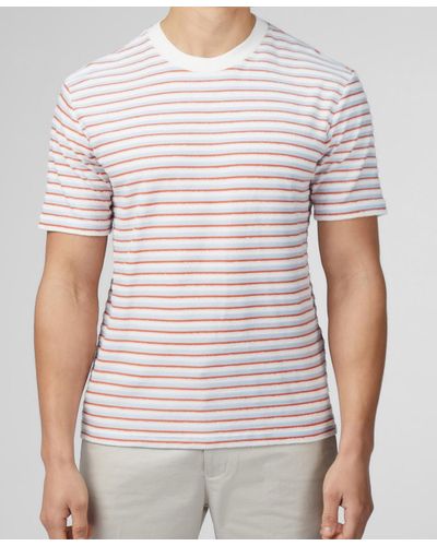 Ben Sherman Loopback Stripe Short Sleeve T-shirt - White
