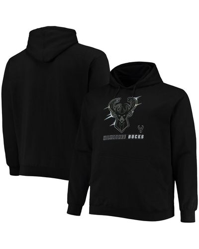 Profile Milwaukee Bucks Big And Tall Heart And Soul Pullover Hoodie - Black