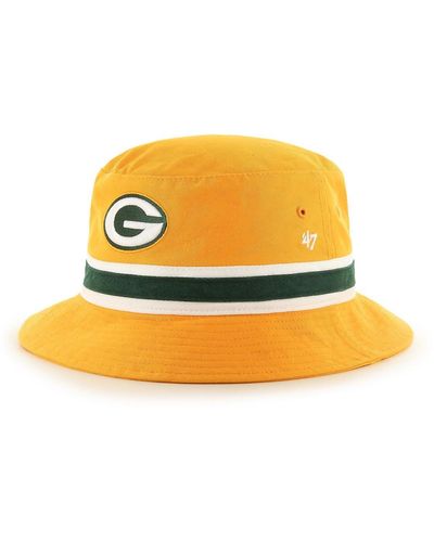 '47 Green Bay Packers Striped Bucket Hat - Yellow