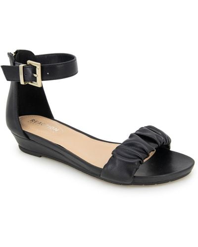 Kenneth Cole Great Scrunch Two-piece Wedge Sandals - Black