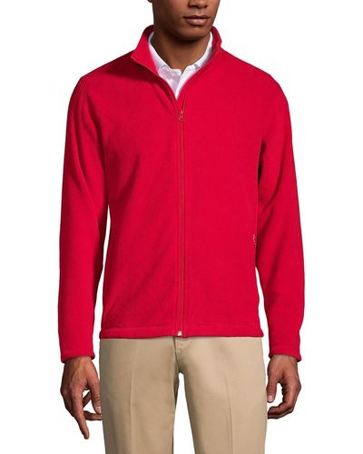 Lands' End School Uniform Full-zip Mid-weight Fleece Jacket - Red