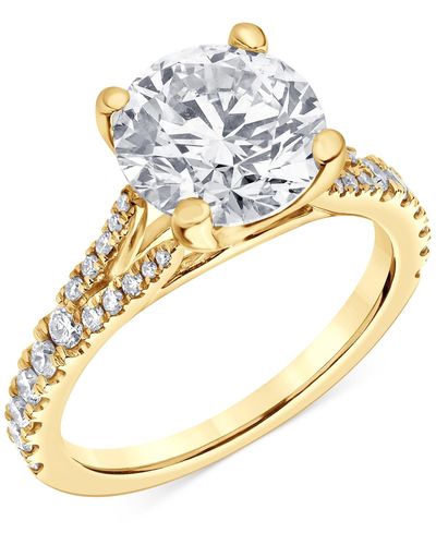Badgley Mischka Certified Lab Grown Diamond Split Shank Engagement Ring (3-3/8 Ct. T.w. - Metallic