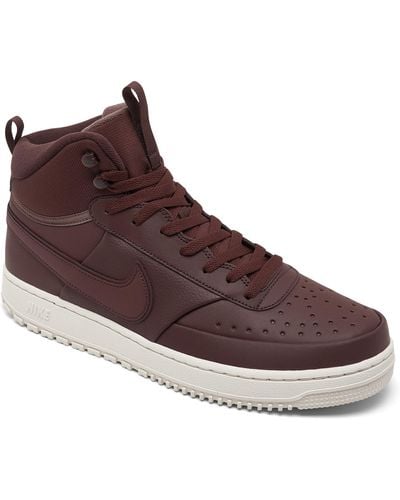 Nike Court Vision Mid Winter Sneakers From Finish Line - Brown
