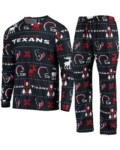 Dallas Cowboys FOCO Team Ugly Pajama Set - Navy