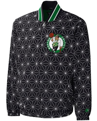 Starter Boston Celtics In-field Play Fashion Satin Full-zip Varsity Jacket - Gray