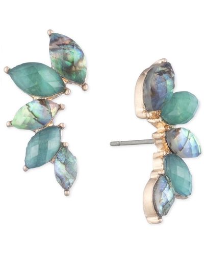 Lonna & Lilly Gold-tone Stone Climber Earrings - Green