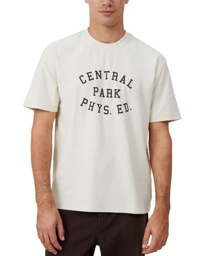 Cotton On Loose Fit College T-shirt - White