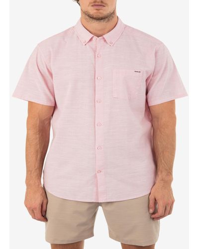 Hurley One And Only Stretch Button-down Shirt - Pink