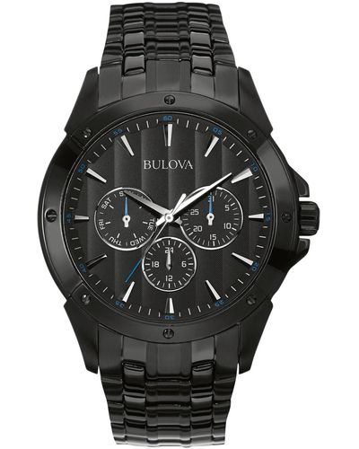 Bulova Men's Black Ion-plated Stainless Steel Bracelet Watch 43mm 98c121