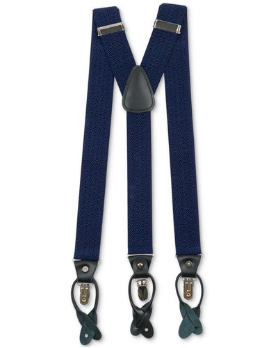 Con.struct Herringbone Suspenders - Blue