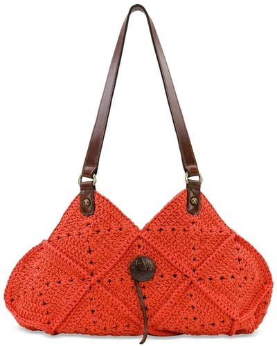 Patricia Nash Marti Diamond Crochet Shoulder Bag - Red