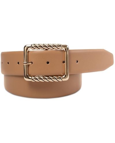 INC International Concepts Metal Wrapped Buckle Belt - Brown