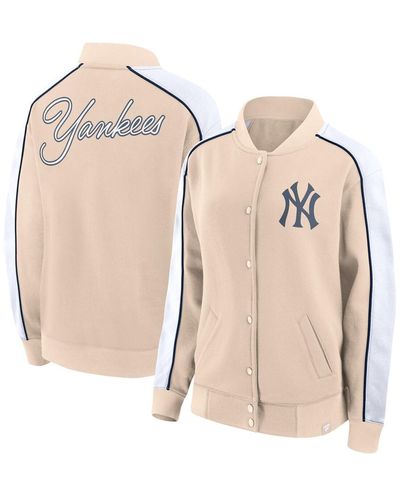 Fanatics New York Yankees Luxe Lounge Full-snap Jacket - Natural