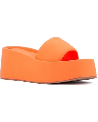 Olivia Miller Uproar Wedge Sandal - Orange