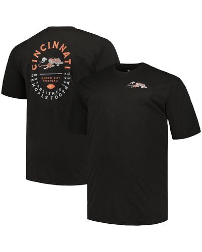 Profile Cincinnati Bengals Big And Tall Two-hit Throwback T-shirt - Black