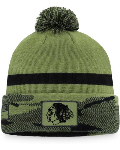 Fanatics Chicago Blackhawks Military-inspired Appreciation Cuffed Knit Hat - Green
