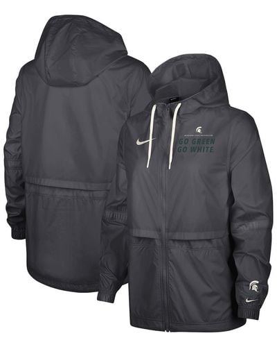 Nike Michigan State Spartans 2-hit Windrunner Performance Full-zip Jacket - Gray