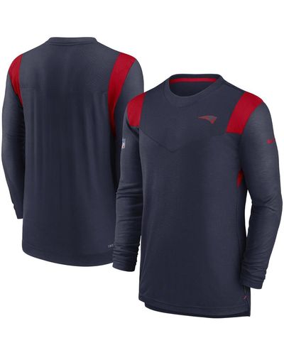 Nike New England Patriots Sideline Tonal Logo Performance Player Long Sleeve T-shirt - Blue