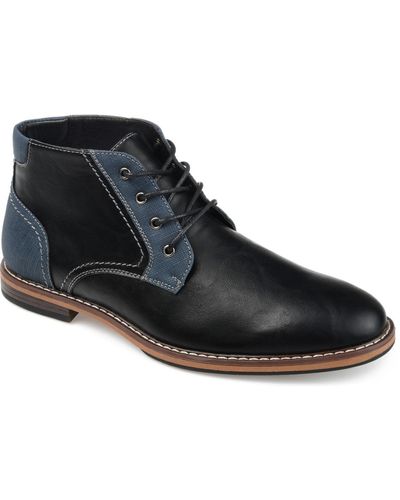 Vance Co. Franco Plain Toe Chukka Boots - Black