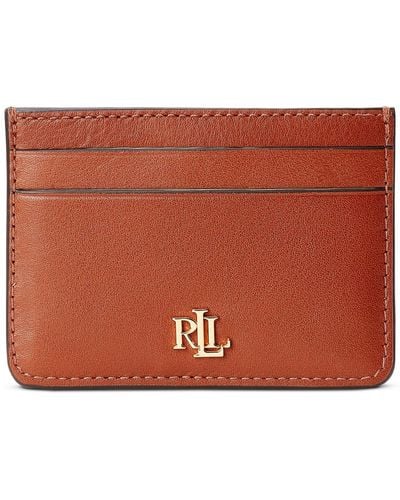 Lauren by Ralph Lauren Full-grain Leather Small Slim Card Case - Brown