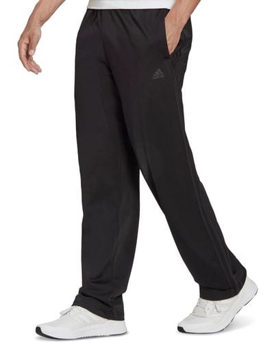 adidas Essentials Fleece Open Hem 3-Stripes Pants Black : :  Clothing, Shoes & Accessories