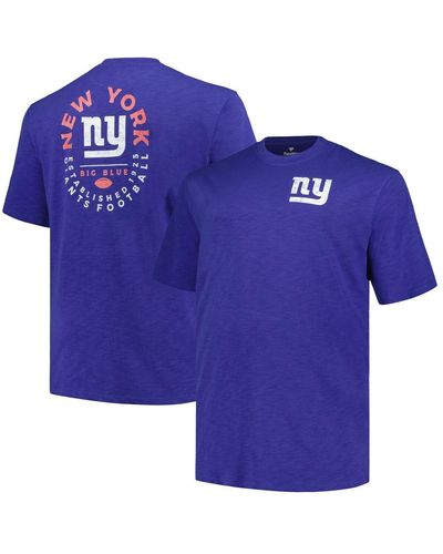 Profile New York Giants Big And Tall Two-hit Throwback T-shirt - Blue