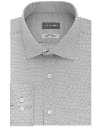 Michael Kors Slim Fit Airsoft Performance Non-iron Dress Shirt - Gray