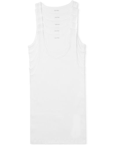 Calvin Klein 5-pk. Cotton Classics Tank Top Undershirts - White