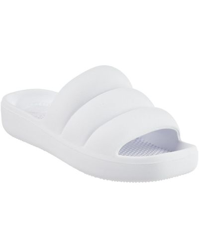 Totes Molded Puffy Slide - White