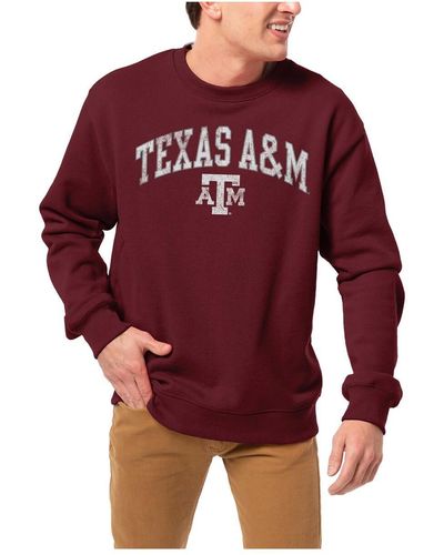League Collegiate Wear Texas A&m aggies 1965 Arch Essential Fleece Pullover Sweatshirt - Red