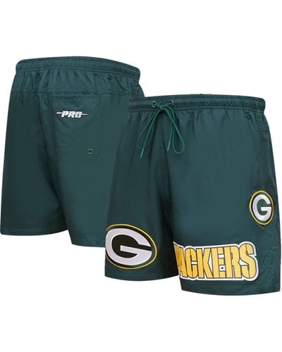 Pro Standard Bay Packers Woven Shorts - Green