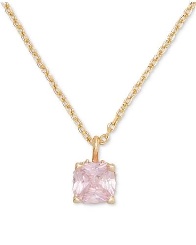 Kate Spade Little Luxuries Gold-tone Pave & Crystal Square Pendant Necklace - Metallic