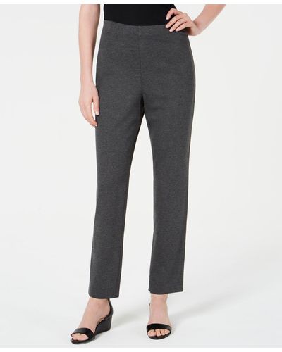 Karen Scott Sport Pull-on Straight-leg Pants, Created For Macy's - Gray