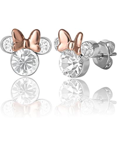 Disney Minnie Mouse Birthstone Stud Earrings - White