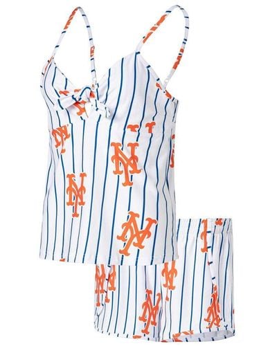 Concepts Sport New York Mets Reel Allover Print Tank Top And Shorts Sleep Set - White