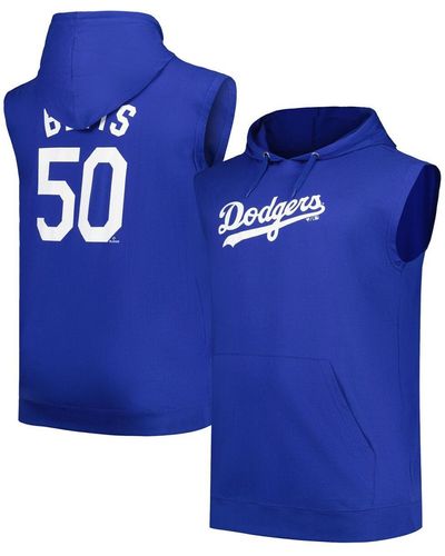 Fanatics Mookie Betts Los Angeles Dodgers Name And Number Muscle Tank Hoodie - Blue