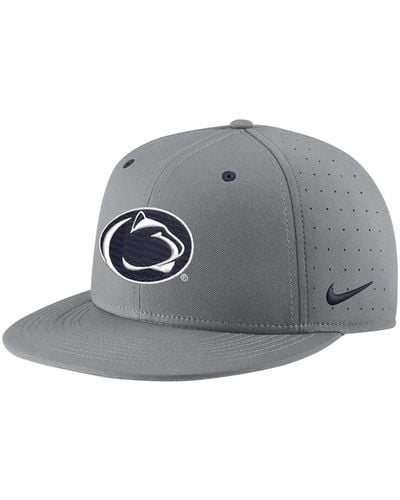 Nike Penn State Nittany Lions Usa Side Patch True Aerobill Performance Fitted Hat - Gray