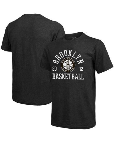 Majestic Threads Brooklyn Nets Ball Hog Tri-blend T-shirt - Black