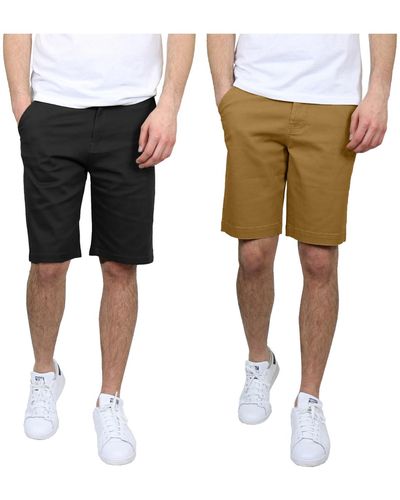 Galaxy By Harvic 5 Pocket Flat Front Slim Fit Stretch Chino Shorts - White