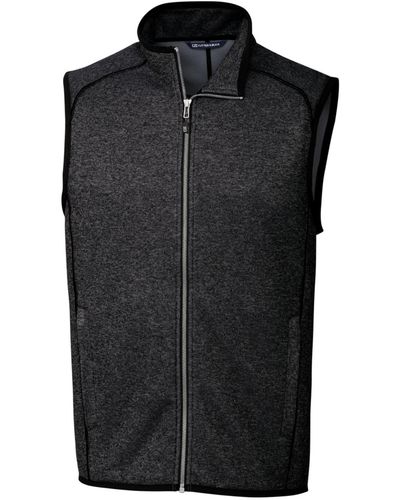 Cutter & Buck Mainsail Sweater-knit Big And Tall Full Zip Vest - Black