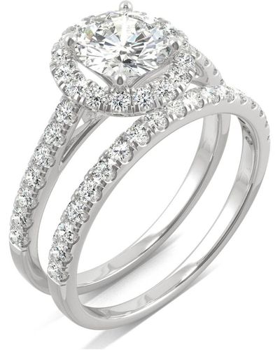 Charles & Colvard Moissanite Halo Bridal Set 1-3/4 Ct. T.w. Diamond Equivalent - White