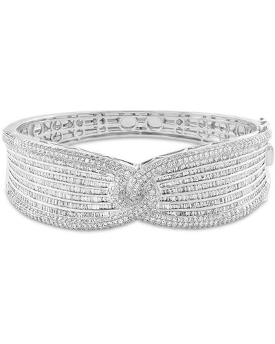 Effy Effy® Limited Edition Diamond Round & Baguette Statement Bracelet (6-1/10 Ct. T.w.) In 14k White Gold - Gray